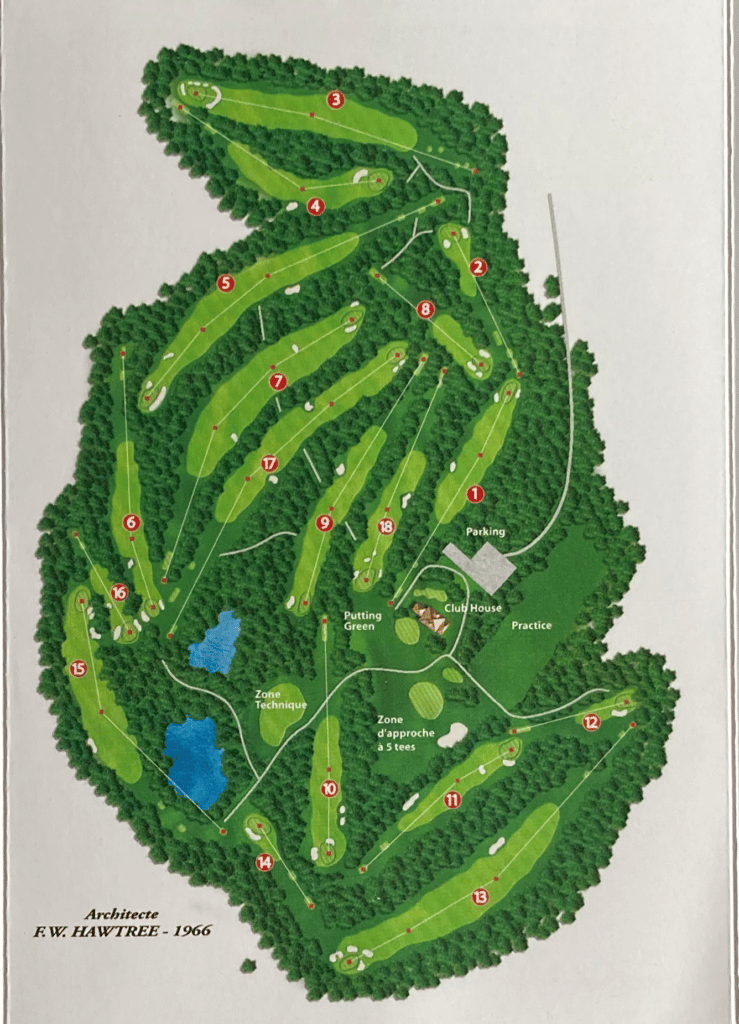 carte de score plan du parcours golf de domont
