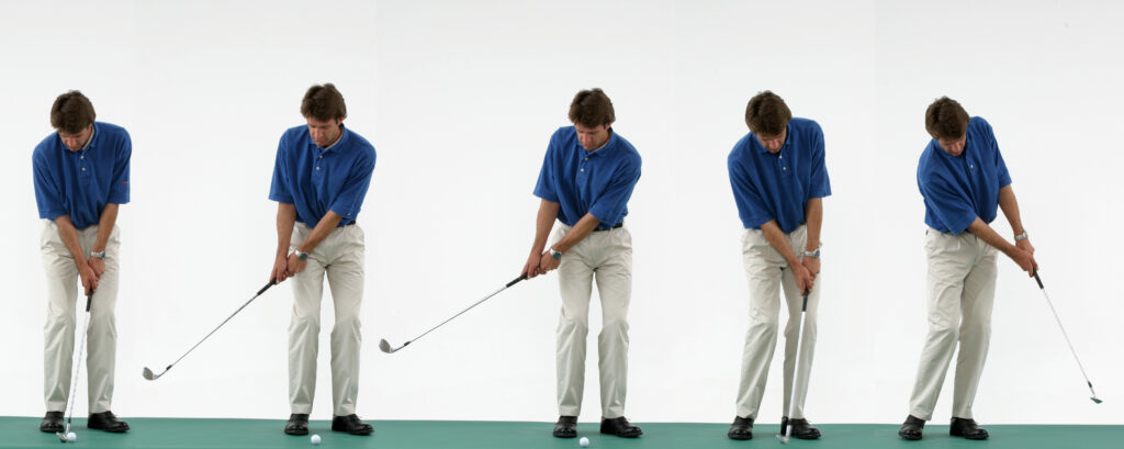 Mouvement de chipping au golf